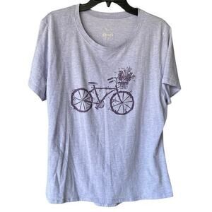 Gerry heathered purple lavender gentle scoop neck tee bike and flower ba…
